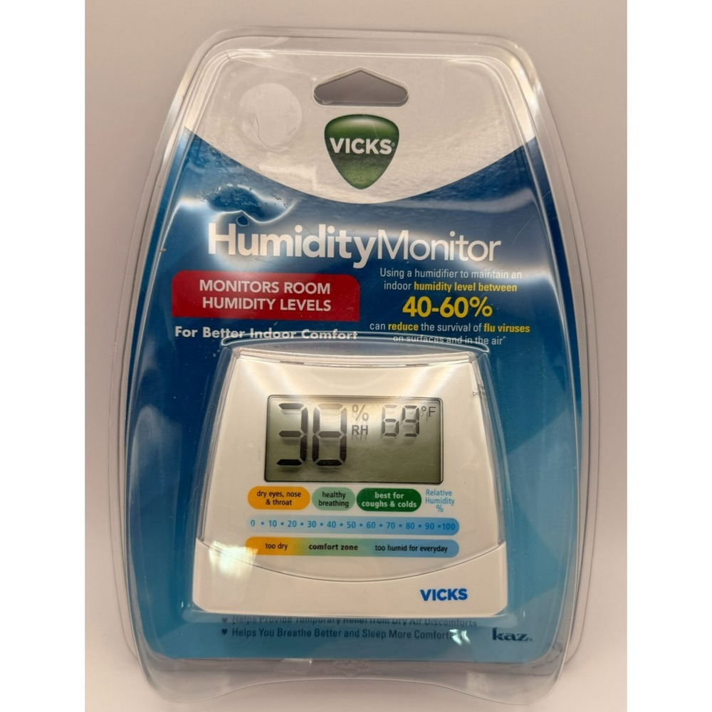 Vicks Humidity Monitor Digital‎ Hygrometer Thermometer Indoor Humidity Gauge V70